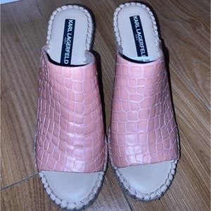 Karl Lagerfeld Paris pink wedges